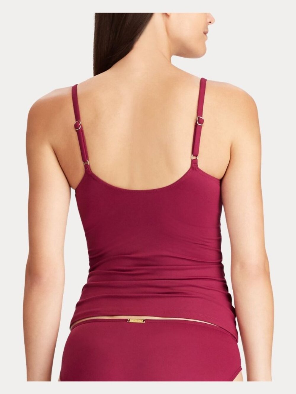 NEW! Lauren Ralph Lauren Womens 10 Slimming Ruched Tankini Top & Bottom NWT $145 - Picture 4 of 7